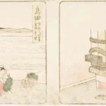 Katsushika Hokusai Untitled Right Image of Okabe Left Image of Shimara Poster 1804 Wall Art Painting