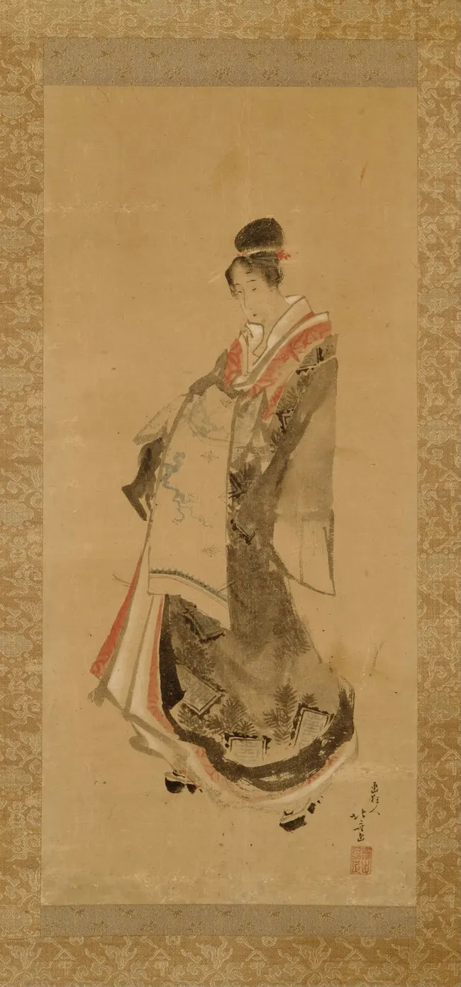 Katsushika Hokusai Walking Courtesan circa 1803 1804 Katsushika Hokusai Walking Courtesan Circa Poster 1803–1804 Wall Art Painting - Image 1