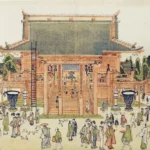 Katsushika Hokusai Temple Sensōji in Asakusa Edo (Asakusa Kinryūzan Kanzeonkeidai No Zu) Edo Period Poster 1830 Wall Art Painting