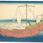 Katsushika Hokusai 冨嶽三十六景 上総の海路 at Sea Off Kazusa No Kairo) From the Thirty Six Views of Mount Fuji (Fug Poster 1830–1833 Wall Art Painting