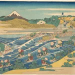 Katsushika Hokusai 冨嶽三十六景 東海道金谷の不二 Fuji Seen From Kanaya on the Tōkaidō Kanaya No Fuji) From the Thirty Poster 1830 Wall Art Painting