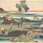 Katsushika Hokusai 百人一首 うはかゑとき 天智天皇 Poem by Tenchi Tennō From the One Hundred Poems Explained by the Nurse (Hyak Poster 1830 Wall Art Painting