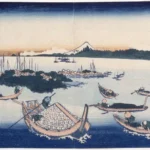 Katsushika Hokusai 葛飾北斎 Tsukuda Island in Musashi Province Poster 1849 Wall Art Painting