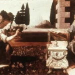 Leonardo da Vinci Andrea del Verrocchio the Annunciation Poster 1475 Wall Art Painting