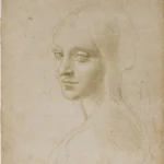 Leonardo da Vinci Busto di Fanciulla Studio Per la Vergine Delle Rocce C (Punta Metallica E Poster 1483 Wall Art Painting