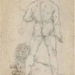Leonardo da Vinci Ercole E Il Leone Nemeo C (Carboncino E Punta Metallica Su Carta Bianca) Poster 1506 Wall Art Painting
