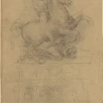 Leonardo da Vinci A Design for an Equestrian Monument Poster 1518 Wall Art Painting