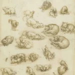 Leonardo da Vinci Cats Lions and a Dragon Poster 1517–1518 Wall Art Painting