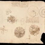 Leonardo da Vinci Codex Atlanticus Sheet Poster 1497 Wall Art Painting