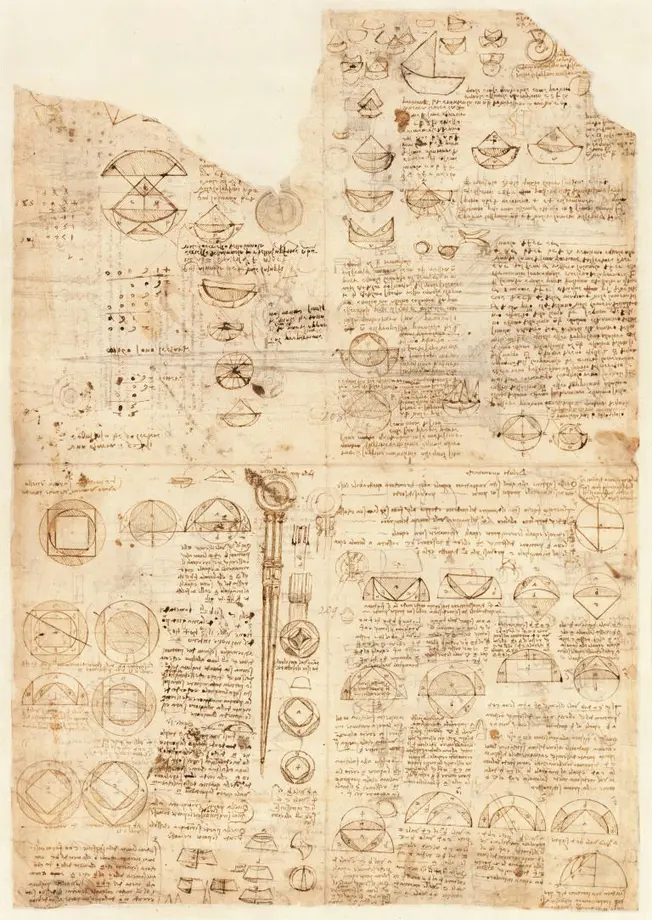 Leonardo da Vinci Codex Atlanticus, folio 696 r Leonardo da Vinci Codex Atlanticus Folio 696 Poster 1478–1519 Wall Art Painting - Image 1