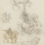 Leonardo da Vinci Designs for an Equestrian Monument Poster 1517–1518 Wall Art Painting