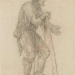Leonardo da Vinci Recto a Costume Study of a Prisoner Verso a Nude Male Figure Poster 1517–1518 Wall Art Painting