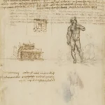 Leonardo da Vinci Recto a Palazzo and a Fountain of Neptune Verso Notes on Cyprus and the Legend of the Sirens C 150 Poster 1500 Wall Art Painting