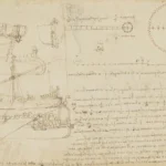 Leonardo da Vinci Recto Designs for Boats Verso a Design for a Paddle Boat and the Head of an Old Man in Profile C 1 Poster 1500 Wall Art Painting