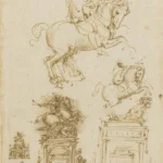Leonardo da Vinci Studies for the Trivulzio Monument Poster 1508–1510 Wall Art Painting