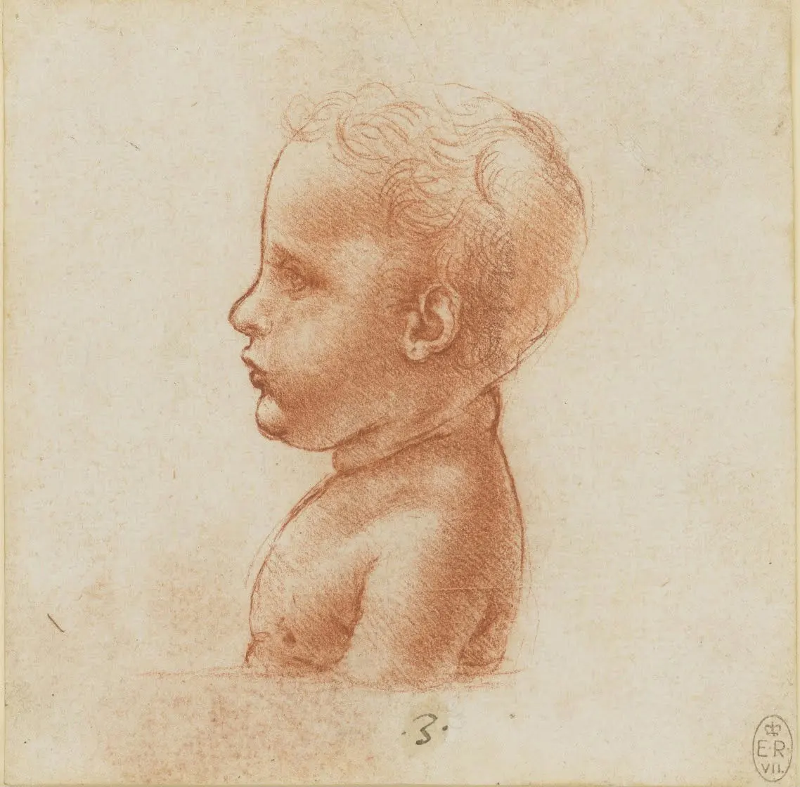 Leonardo da Vinci The bust of a child in profile c.1500 Leonardo da Vinci The Bust of a Child in Profile Poster 1500 Wall Art Painting - Image 1