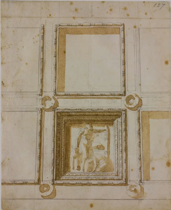 Michelangelo Study for the Dome of the New Sacristy 1524 Poster PrintOvly