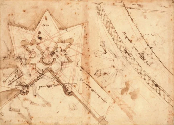 Michelangelo Study of a Fortification for the Porta al Prato (13A) 1529 Poster PrintOvly