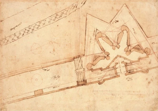 Michelangelo Study of a Fortification for the Porta al Prato (14A) 1529 Poster PrintOvly