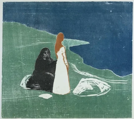 Edvard Munch Two Women on the Shore 1898 Poster PrintOvly