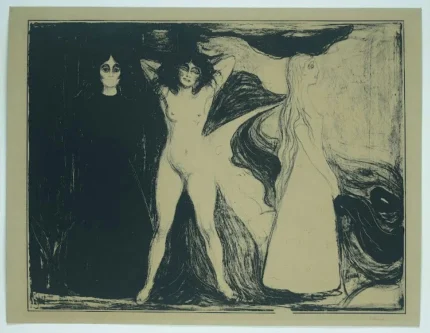 Edvard Munch Women in Three Stages in of Na 1894 Poster PrintOvly