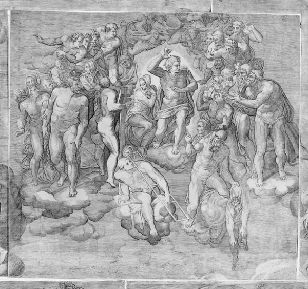 Michelangelo Christ as Judge Surrounded by Saints 1512 Poster PrintOvly