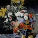 Pierre-Auguste Renoir Mixed Flowers in an Earthenware Pot Poster 1869 Wall Art Painting