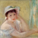Pierre-Auguste Renoir Woman in a Straw Hat (Femme au chapeau de paille) Poster 1880 Wall Art Painting