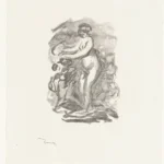 Pierre-Auguste Renoir Nude Woman Standing by a Vine Stock Poster 1904–1905 Wall Art Painting