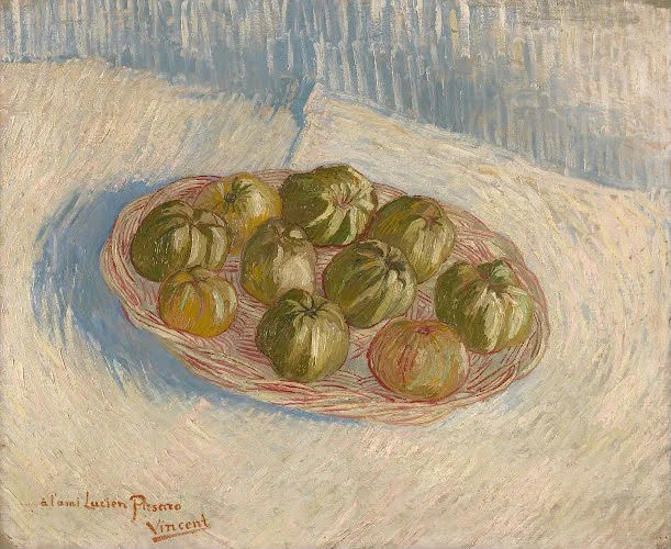 Vincent van Gogh Basket of apples 1887 09_1887 10 Vincent van Gogh Basket of Apples Poster 1887 Wall Art Painting - Image 1