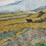 Vincent van Gogh Enclosed Field with Ploughman Poster 1889 Wall Art Painting