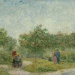 Vincent van Gogh Garden with Courting Couples Square Saint Pierre Poster 1887 Wall Art Painting