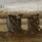 Vincent van Gogh Peasant Women Digging Up Potatoes Poster 1885 Wall Art Painting