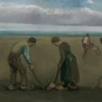 Vincent van Gogh Peasants Planting Potatoes Poster 1884 Wall Art Painting