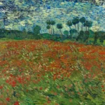 Vincent van Gogh Poppy Field Poster 1890 Wall Art Painting