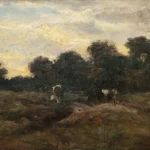 Vincent van Gogh Prado con Vacas Poster 1883 Wall Art Painting