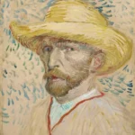 Vincent van Gogh Self Portrait with Straw Hat Poster 1887 Wall Art Painting