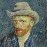 Vincent van Gogh Self Portrait with Grey Felt Hat Poster 1887 Wall Art Painting