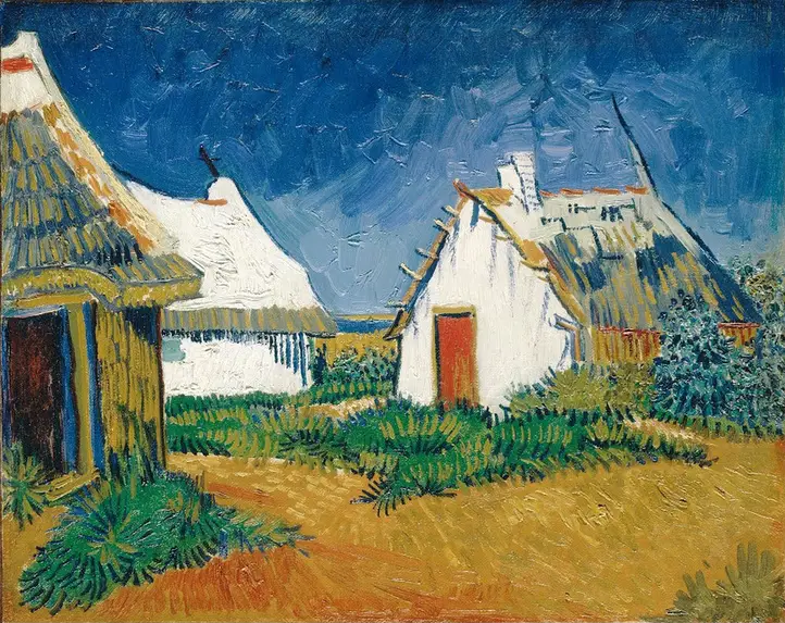 Vincent van Gogh - White Cottages at Saintes Maries Poster 1888 Vincent van Gogh White Cottages at Saintes Maries 1888 Poster PrintOvly