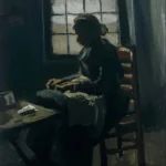 Vincent van Gogh Woman Sewing Poster 1885 Wall Art Painting